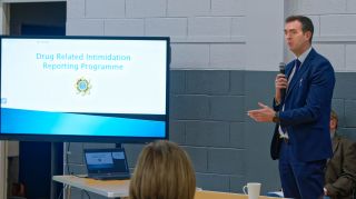 Inspector Ken Hoare presenting at the Drug Related Intimidation seminar